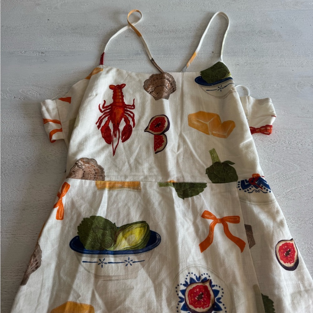 Lobster By The Sea Mini Dress White Bailey Rose Dress Large - Picture 5 of 7